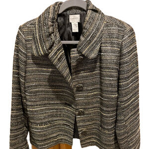 63. WOMENS CHICO’S 1/M DETAIL JACKET